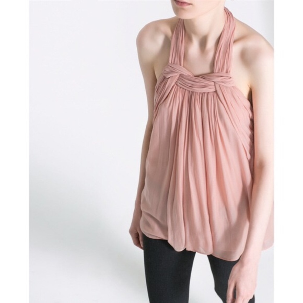 Zara Blush Pink Halter Top